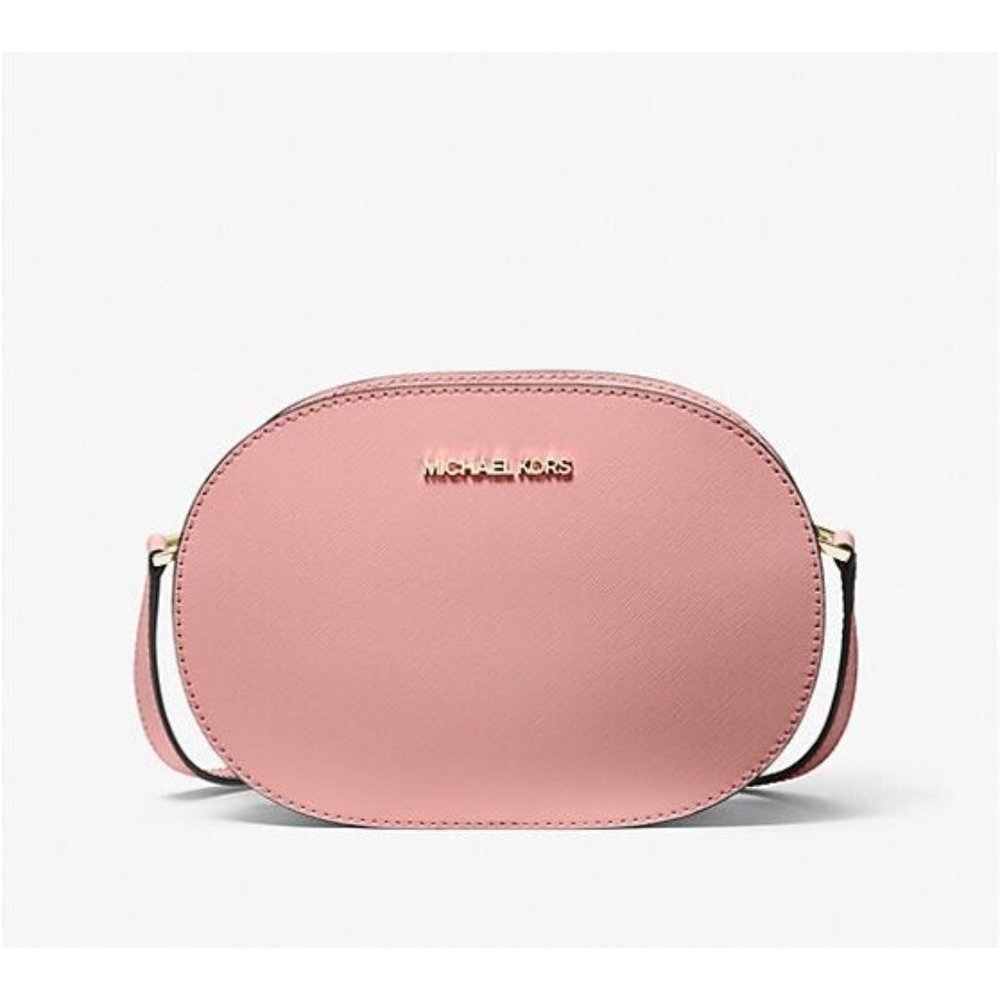 New Michael Kors Jet Set Travel Medium Saffiano Leather Crossbody Primrose